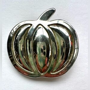 Vintage Silver/Gold Tone Pumpkin Pendant/Brooch signed BEST